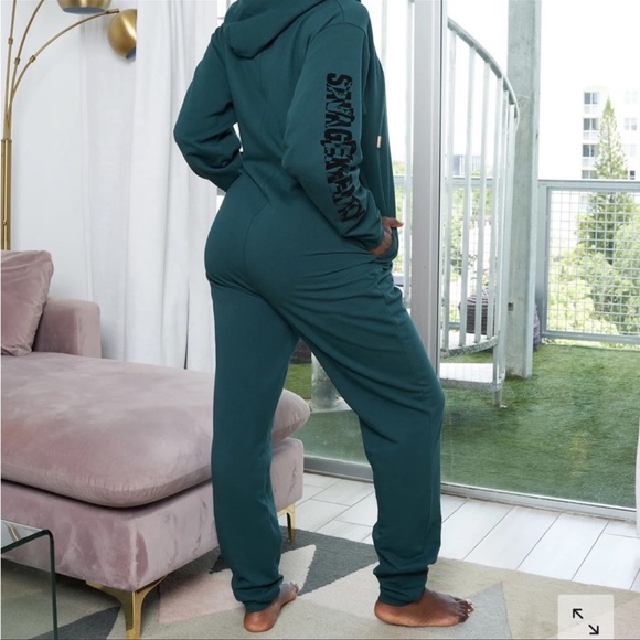 Savage X Fenty Pants - Savage x Fenty Showgirl Onesie Rihanna Hunter Green Jumpsuit Size Large